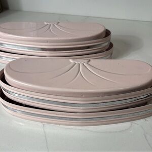 VTG Art Deco Reading Light Wall Mount Headboard Lamp MCM TIERED PINK  & Chrome